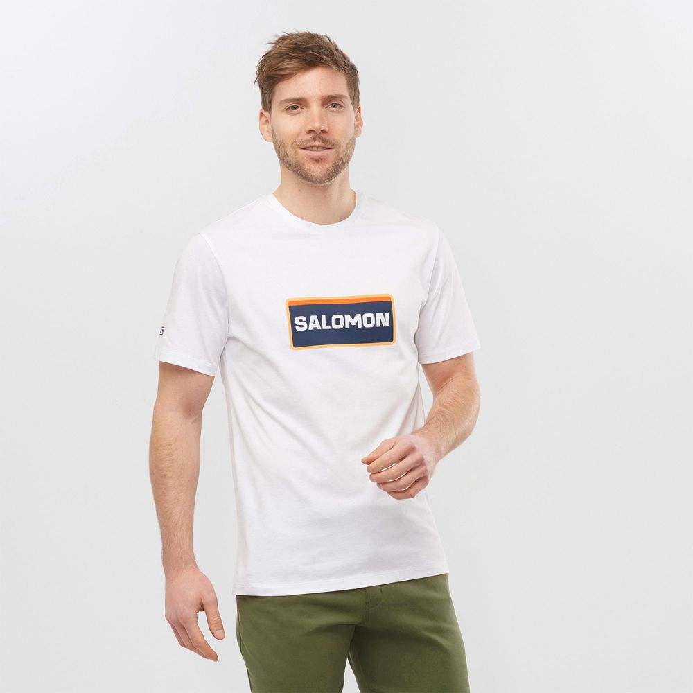 Camisetas Salomon Hombre Blancas - Salomon Argentina OUTLIFE GRAPHIC HERITAGE SS M,923456-KFL